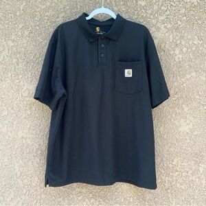 Carhartt Short Sleeve Polos Shirt Mens Size Large Black‎ Lightweight Casual Wear
